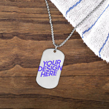 Cargar imagen en el visor de la galería, Collar Conmemorativo / Colgante de Placa Identificación para Mujer Hombre SS1401117 Grabado Personalizado con Texto Nombre
