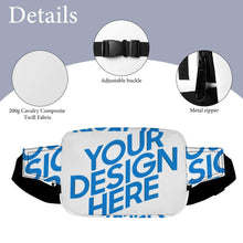 Cargar imagen en el visor de la galería, Riñonera cuadrada de doble capa XB0610007 para hombre y mujer personalizado con patrón foto texto
