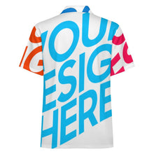 Cargar imagen en el visor de la galería, Camisa de manga corta con cremallera para hombre LM816 personalizado con patrón foto texto (impresión de imágenes múltiples)
