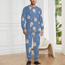 Cargar imagen en el visor de la galería, Pijama Personalizado para Hombre | Conjunto de Seda de Leche con Foto
