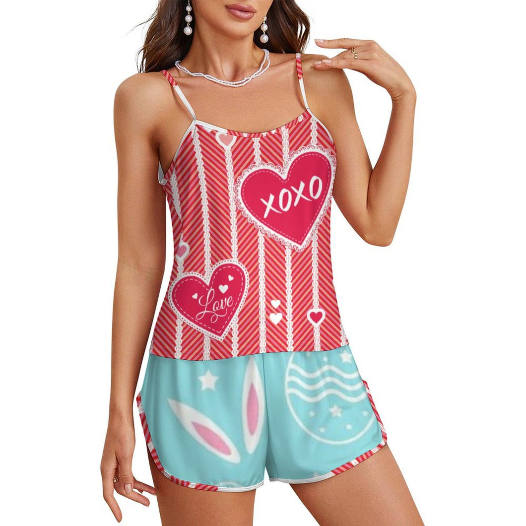 Pijama de Tirantes y Short para Mujer | Seda de Hielo Personalizable