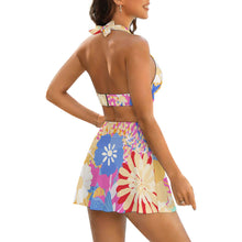 Cargar imagen en el visor de la galería, Conjunto de traje de baño de dos piezas para mujer con minifalda con abertura 308977 Personalizado con impresión completa con Foto Logo Patrón Texto
