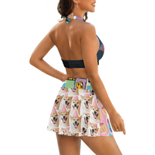 Cargar imagen en el visor de la galería, Conjunto de traje de baño de dos piezas para mujer con minifalda con abertura 308977 personalizado con patrón foto texto (impresión de imágenes múltiples)
