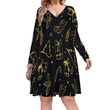 Cargar imagen en el visor de la galería, Vestido Tallas Grandes Mujer S-8XL | Cuello V Manga Larga
