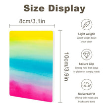 Cargar imagen en el visor de la galería, Car Sun Visor Clip Yellow &amp; Blue &amp; Pink Watercolor Style 10x8cm
