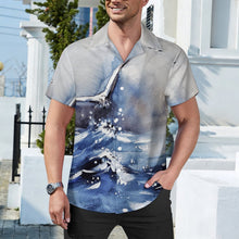 Cargar imagen en el visor de la galería, Camisa Algodón Cuello Cubano Personalizable Manga Corta Hombre

