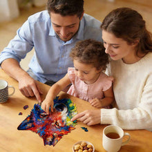 Cargar imagen en el visor de la galería, Puzzles / Rompecabezas con forma irregular de cabeza de lobo personalizado con Impresión Completa de Una Imagen con Foto Logo Patrón Texto
