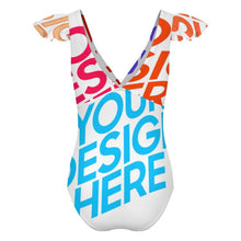 Cargar imagen en el visor de la galería, Bañador / Bikini de Una Pieza Personalizado con Volantes 294340 con Foto Logo Patrón Texto (impresión de imágenes múltiples)

