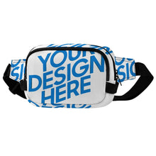 Cargar imagen en el visor de la galería, Riñonera cuadrada de doble capa XB0610007 para hombre y mujer personalizado con patrón foto texto
