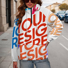 Cargar imagen en el visor de la galería, Sudadera con capucha de doble capa para mujer con bolsillos (con forro) MWL683 personalizado con patrón foto texto (impresión de imágenes múltiples)
