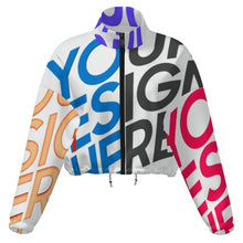 Cargar imagen en el visor de la galería, Chaqueta corta de polar con capucha para mujer MWL476 personalizado con patrón foto texto (impresión de imágenes múltiples)

