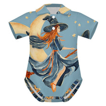 Cargar imagen en el visor de la galería, Short-sleeved Polo Shirt Witches, Flights, Moons, Broomsticks
