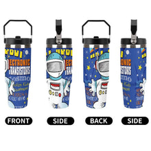 Cargar imagen en el visor de la galería, Vaso Térmico de Viaje Personalizado en Acero Inoxidable de 30oz con Pajita
