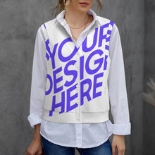 Cargar imagen en el visor de la galería, Chaleco de punto sin mangas para mujer LM562 personalizado con patrón foto texto
