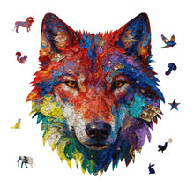 Cargar imagen en el visor de la galería, Puzzles / Rompecabezas con forma irregular de cabeza de lobo personalizado con Impresión Completa de Una Imagen con Foto Logo Patrón Texto
