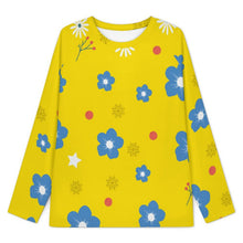 Cargar imagen en el visor de la galería, Shoulder Long Sleeved Pajama Set Yellow, Flower Background
