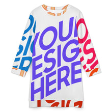 Cargar imagen en el visor de la galería, Vestido Suéter de Manga Larga para Mujer LM565 personalizado con patrón foto texto (impresión de imágenes múltiples)
