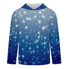 Cargar imagen en el visor de la galería, Raglan Sleeve Hoodie Stars, Blue, Gradients
