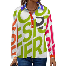 Cargar imagen en el visor de la galería, Camisa de mujer con hombros caídos LM554 personalizado con patrón foto texto (impresión de imágenes múltiples)
