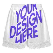 Cargar imagen en el visor de la galería, Pantalones de pijama cortos con ribete de encaje para mujer SDS2516 personalizados con patrón foto texto (impresión de imagen única)

