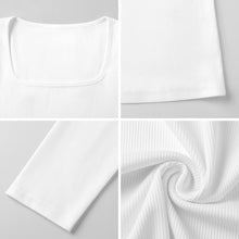 Cargar imagen en el visor de la galería, Camiseta Mujer Escote Cuadrado Manga Larga Personalizable
