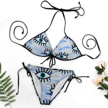 Cargar imagen en el visor de la galería, Bikini Fruncido con Lazos Ajustables | Traje de Baño Personalizado

