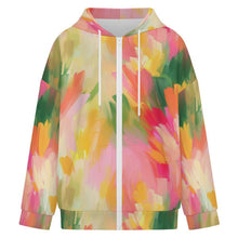 Cargar imagen en el visor de la galería, Sudadera con capucha para mujer con cremallera completa, tejido de aire y personalización gráfica
