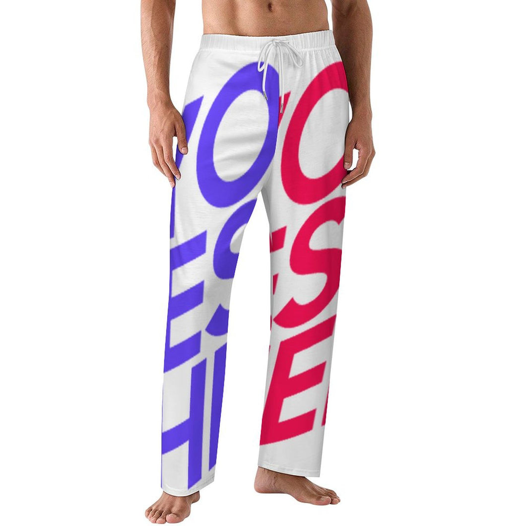 Pantalón de pijama holgado de algodón puro para hombre con estampado integral LM071 personalizado con patrón foto texto