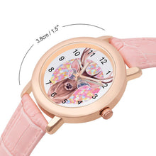 Cargar imagen en el visor de la galería, Reloj de Cuero Genuino Rosa Personalizado para Mujer | Elegante
