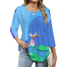 Cargar imagen en el visor de la galería, Blusa Fruncida Mujer Manga 3/4 | Top Drapeado Personalizable
