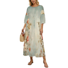 Cargar imagen en el visor de la galería, High-waisted Babydoll Maxi Dress Garden
