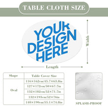 Cargar imagen en el visor de la galería, Mantel ovalado impermeable de hule JJ05191097 personalizado con patrón foto texto
