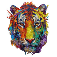 Cargar imagen en el visor de la galería, Puzzles / Rompecabezas irregular con forma de cabeza de tigre personalizado con Impresión Completa de Una Imagen con Foto Logo Patrón Texto
