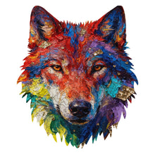 Cargar imagen en el visor de la galería, Puzzles / Rompecabezas con forma irregular de cabeza de lobo personalizado con Impresión Completa de Una Imagen con Foto Logo Patrón Texto
