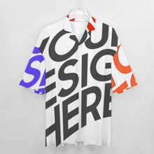 Cargar imagen en el visor de la galería, Camisa de hombre 100% algodón manga corta cuello cubano SDS013 personalizado con patrón foto texto
