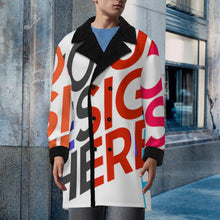 Cargar imagen en el visor de la galería, Gabardina cruzada para hombre con cuello de traje MWL510 personalizado con patrón foto texto (impresión de imágenes múltiples)
