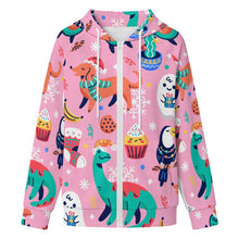 Cargar imagen en el visor de la galería, Sudadera con Capucha de Tejido Waffle con Cremallera Completa Personalizable para Mujer
