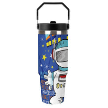 Cargar imagen en el visor de la galería, Vaso Térmico de Viaje Personalizado en Acero Inoxidable de 30oz con Pajita
