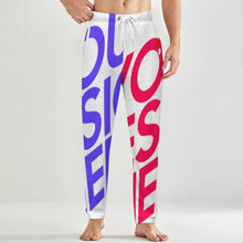 Cargar imagen en el visor de la galería, Pantalones de pijama holgados de felpa para hombre LM071 personalizado con patrón foto texto (impresión de imágenes múltiples)
