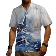 Cargar imagen en el visor de la galería, Camisa Algodón Cuello Cubano Personalizable Manga Corta Hombre
