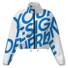 Cargar imagen en el visor de la galería, Chaqueta corta de polar con capucha para mujer MWL476 personalizado con patrón foto texto (impresión de imagen única)
