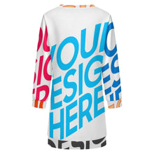 Cargar imagen en el visor de la galería, Vestido Suéter de Manga Larga para Mujer LM565 personalizado con patrón foto texto (impresión de imágenes múltiples)
