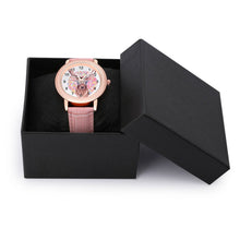Cargar imagen en el visor de la galería, Reloj de Cuero Genuino Rosa Personalizado para Mujer | Elegante
