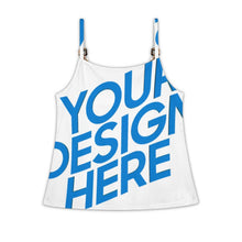Cargar imagen en el visor de la galería, Top camisola con cuello en V DBX con tirantes y aro de metal para mujer personalizado con patrón foto texto

