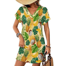 Cargar imagen en el visor de la galería, Casual Flared Sleeve V-Neck Dress 1 (3)
