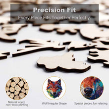 Cargar imagen en el visor de la galería, Puzzles / Rompecabezas con forma irregular de cabeza de lobo personalizado con Impresión Completa de Una Imagen con Foto Logo Patrón Texto
