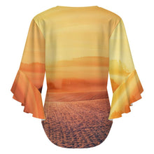 Cargar imagen en el visor de la galería, Blusa V-Neck con Volantes Personalizable | Top Mujer Manga 3/4
