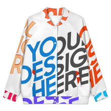 Cargar imagen en el visor de la galería, Chaqueta de béisbol universitaria para mujer SDS2507 personalizado con patrón foto texto (impresión de imágenes múltiples)
