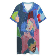 Cargar imagen en el visor de la galería, Vestido Casual Mujer Escote en V con Puños Vueltos Personalizable
