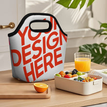 Cargar imagen en el visor de la galería, Sac à déjeuner portable personalizado con patrón foto texto (impresión de imágenes múltiples)
